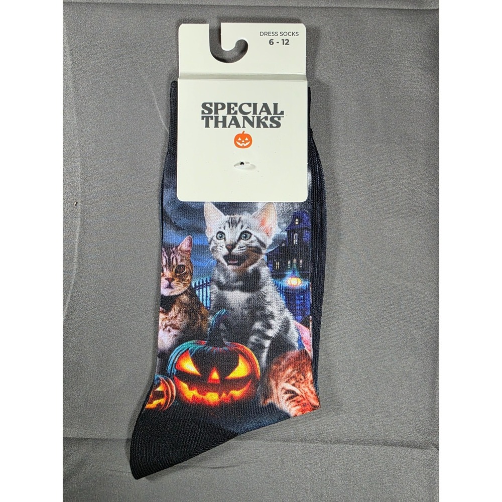 Unisex Culturefly Halloween Kitten Crew Socks - 6-12 ONE SIZE‎
